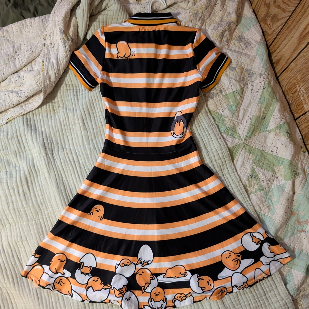 BlackMilk Gudetama Sanrio Lazy Egg NWT Dress XS Punk Goth Preppy Polo Collar - Picture 5 of 6